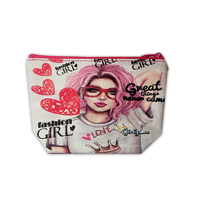 کیف لوازم آرایش طرح دختر کد3