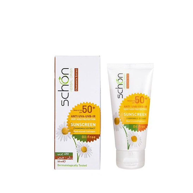 کرم ضد آفتاب رنگی - طبیعی فاقد چربی شون SPF 50 مناسب پوست های چرب حجم 50 میلی لیتر