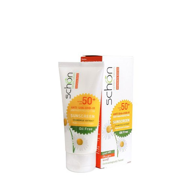 کرم ضد آفتاب بدون رنگ و فاقد چربی شون SPF 50 مناسب پوست های چرب حجم 50 میلی لیتر