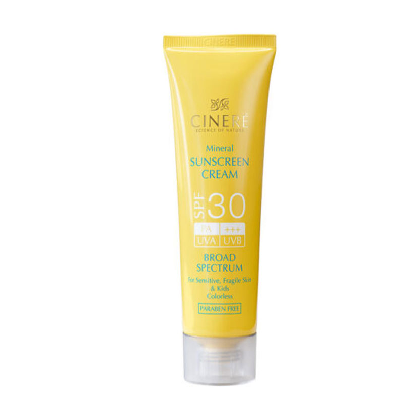 کرم ضد آفتاب SPF 50 سینره بدون رنگ مناسب پوست های چرب