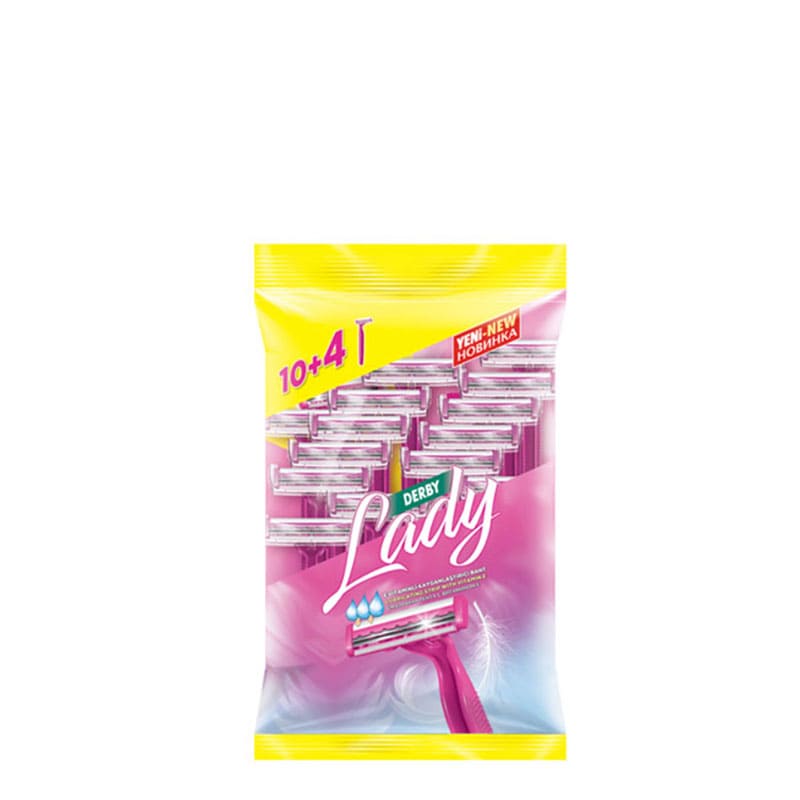 خودتراش دولبه مدل lady بسته 14 عددی دربی