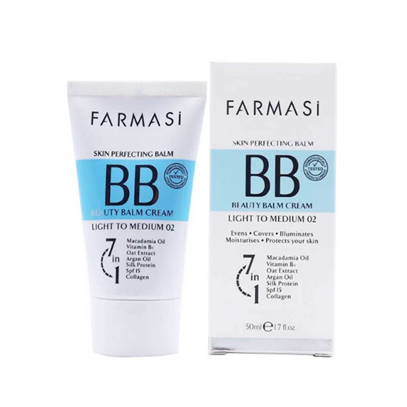 بی بی کرم 7 در 1 شماره 02 رنگ LIGHT TO MEDIUM حجم 50 میل