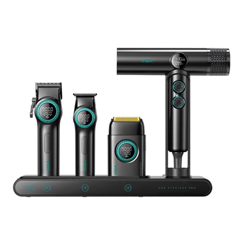 ست ماشین اصلاح حرفه‌ای وی جی آر مدل VGR-STEBLRES PRO 4in1